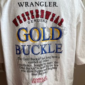 Vintage Wrangler Western wear Gold Buckle Rodeo double graphic tee